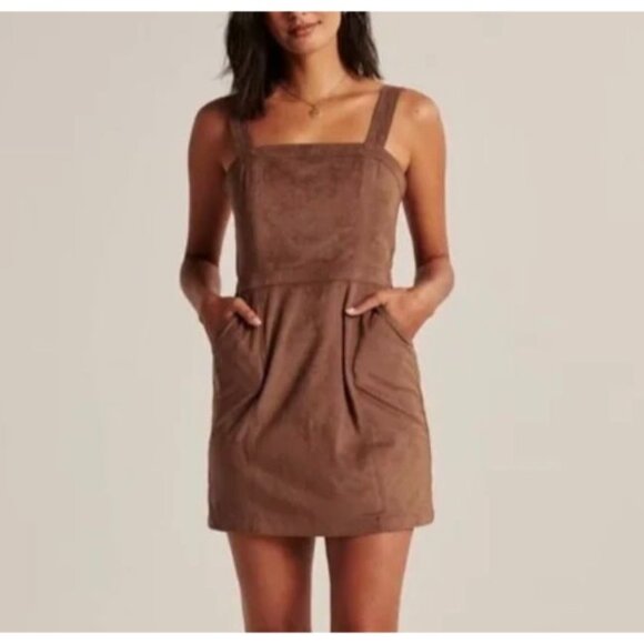 Abercrombie & Fitch Dresses & Skirts - Abercrombie & Fitch | Faux Suede Pinafore Mini Dress Womens XS Fall Preppy